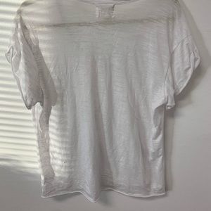 White v-neck tee